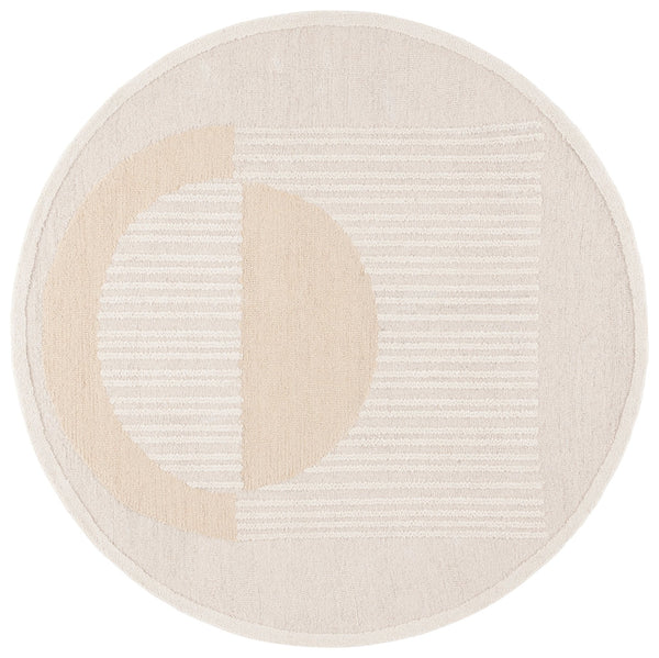 Safavieh Rodeo Elegant Hand-tufted Wool And Cotton Area Rug With Geometric Arch Motif For Modern Spaces Ivory ,Beige 80% Wool,20% Cotton Rd378a-8