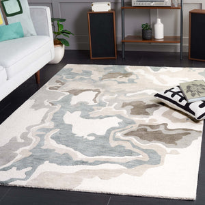 Safavieh Rodeo Hand Tufted Wool Area Rug - Elegant Abstract Design For Cozy Home Décor And Timeless Style Ivory ,Grey Wool Rd405f-8