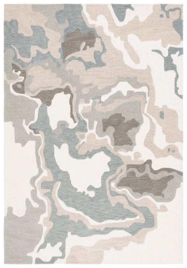 Safavieh Rodeo Hand Tufted Wool Area Rug - Elegant Abstract Design For Cozy Home Décor And Timeless Style Ivory ,Grey Wool Rd405f-8
