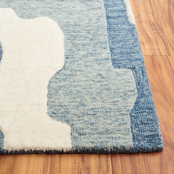 Safavieh Rodeo Exquisite Hand-tufted Wool Area Rug In Elegant Navy And Ivory Design For Luxurious Spaces Ivory ,Navy Wool Rd406n-6