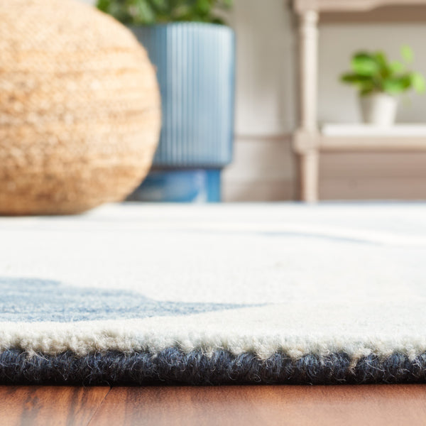 Safavieh Rodeo Exquisite Hand-tufted Wool Area Rug In Elegant Navy And Ivory Design For Luxurious Spaces Ivory ,Navy Wool Rd406n-6