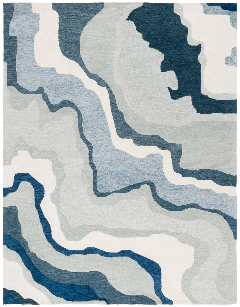Safavieh Rodeo Exquisite Hand-tufted Wool Area Rug In Elegant Navy And Ivory Design For Luxurious Spaces Ivory ,Navy Wool Rd406n-6
