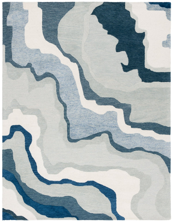 Safavieh Rodeo Exquisite Hand-tufted Wool Area Rug In Elegant Navy And Ivory Design For Luxurious Spaces Ivory ,Navy Wool Rd406n-6