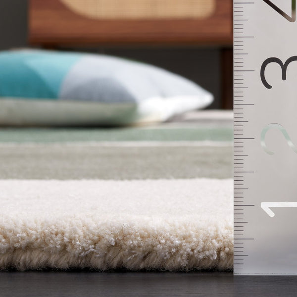 Safavieh Rodeo Luxury Hand-tufted Area Rug – Contemporary Abstract Design For Elegant Home Décor Ivory ,Green 80% Wool 20% Cotton Rd407y-8