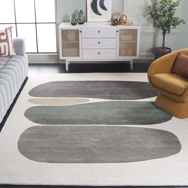Safavieh Rodeo Luxury Hand-tufted Area Rug – Contemporary Abstract Design For Elegant Home Décor Ivory ,Green 80% Wool 20% Cotton Rd407y-8