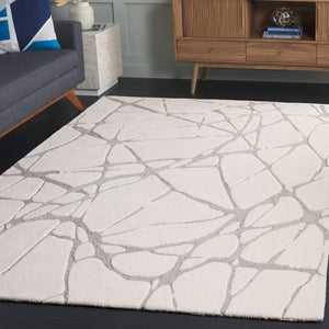 Safavieh Rodeo Handcrafted Area Rug - Timeless Elegance With Plush Comfort And Contemporary Artful Design Ivory ,Grey 80% Wool 20% Cotton Rd408f-8