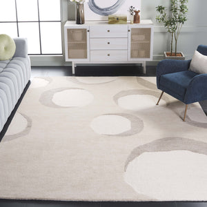 Safavieh Rodeo Handcrafted Area Rug - Luxurious Wool Blend In Elegant Abstract Design For Timeless Comfort Ivory ,Grey 80% Wool 20% Cotton Rd409f-6