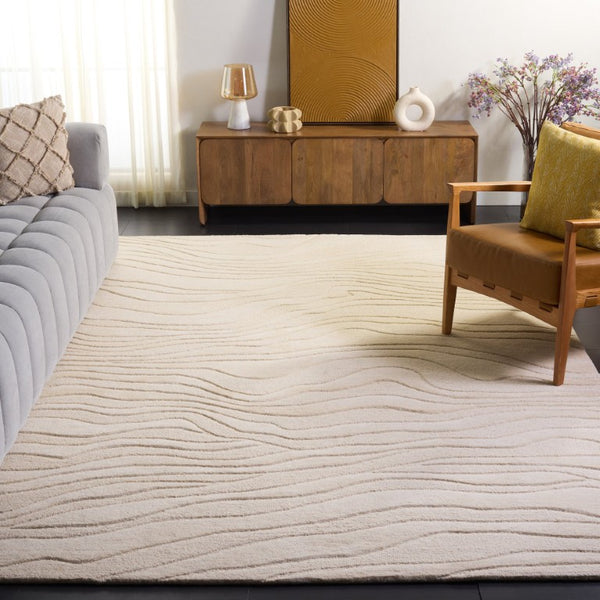 Safavieh Rodeo Drive Hand Tufted Wool Area Rug with Plush Wave Pattern for Living Rooms Off-White 10'-0" x 14'-0" RD451A-10