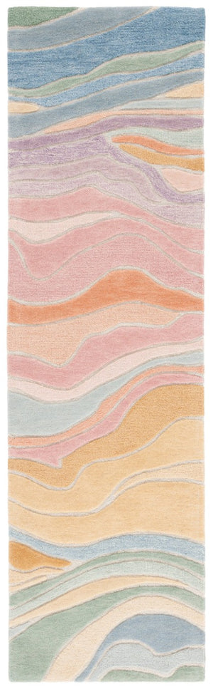 Safavieh Rodeo Drive Hand Tufted Wool Area Rug with Plush Wave Pattern for Living Rooms Blue 2'-3" x 12'-0" RD451M-212