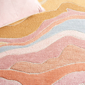 Safavieh Rodeo Hand-tufted Runner Rug - Luxurious Wool & Cotton Blend, Modern Design For Elegant Spaces Blue ,Blush 80% Wool,20% Cotton Rd451m-5