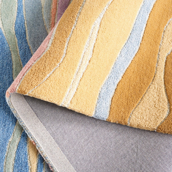 Safavieh Rodeo Drive Luxurious Hand-tufted Ivory Rug – Contemporary Wave Pattern For Modern Home Décor Blue ,Blush 80% Wool,20% Cotton Rd451m-3