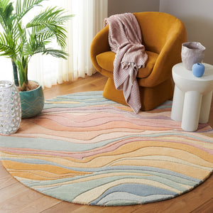 Safavieh Rodeo Drive Luxurious Hand-tufted Ivory Rug – Contemporary Wave Pattern For Modern Home Décor Blue ,Blush 80% Wool,20% Cotton Rd451m-3