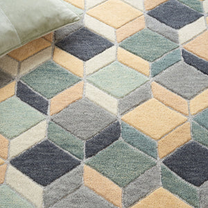 Safavieh Rodeo Drive Area Rug - Luxurious Hand-tufted Design In Elegant Beige And Grey Hexagonal Pattern Beige ,Grey 80% Wool,20% Cotton Rd452b-4