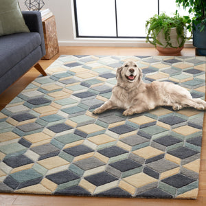 Safavieh Rodeo Drive Area Rug - Luxurious Hand-tufted Design In Elegant Beige And Grey Hexagonal Pattern Beige ,Grey 80% Wool,20% Cotton Rd452b-4