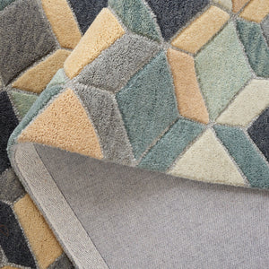 Safavieh Rodeo Drive Area Rug - Luxurious Hand-tufted Design In Elegant Beige And Grey Hexagonal Pattern Beige ,Grey 80% Wool,20% Cotton Rd452b-4