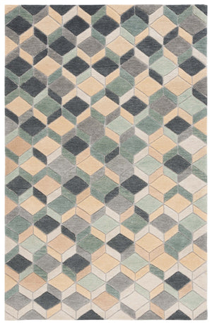 Safavieh Rodeo Drive Area Rug - Luxurious Hand-tufted Design In Elegant Beige And Grey Hexagonal Pattern Beige ,Grey 80% Wool,20% Cotton Rd452b-4