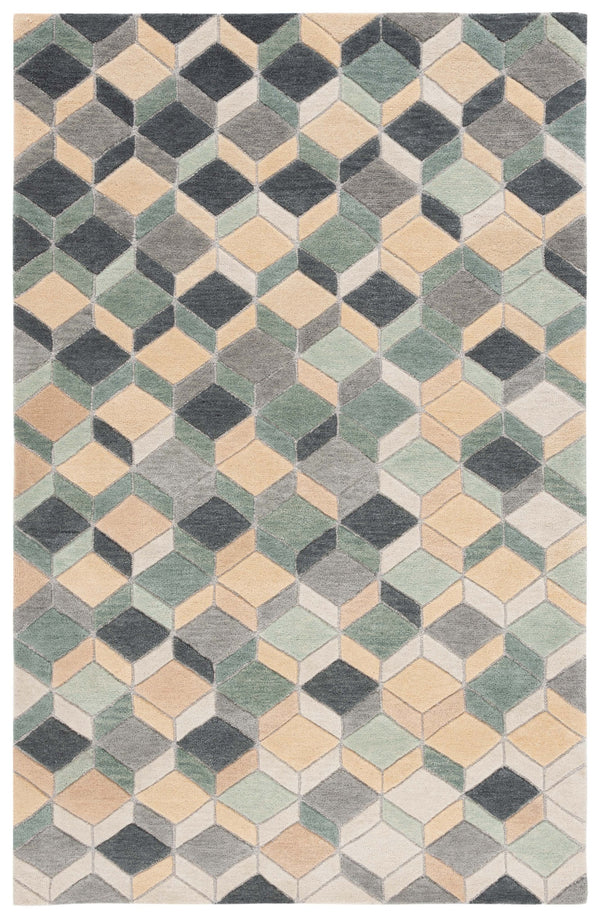 Safavieh Rodeo Drive Area Rug - Luxurious Hand-tufted Design In Elegant Beige And Grey Hexagonal Pattern Beige ,Grey 80% Wool,20% Cotton Rd452b-4