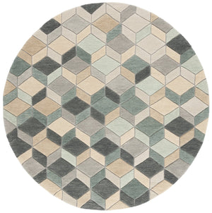 Safavieh Rodeo Drive Area Rug - Luxurious Hand-tufted Design In Elegant Beige And Grey Hexagonal Pattern Beige ,Grey 80% Wool,20% Cotton Rd452b-4