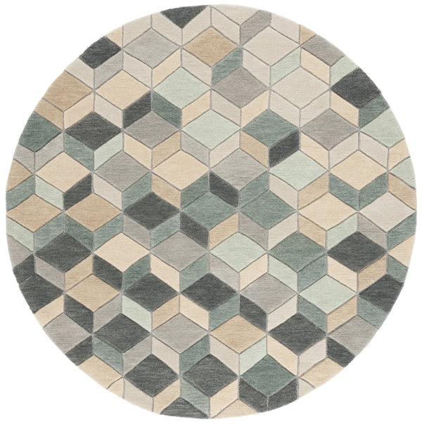 Safavieh Rodeo Drive Area Rug - Luxurious Hand-tufted Design In Elegant Beige And Grey Hexagonal Pattern Beige ,Grey 80% Wool,20% Cotton Rd452b-4