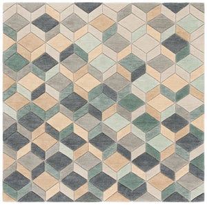 Safavieh Rodeo Drive Area Rug - Luxurious Hand-tufted Design In Elegant Beige And Grey Hexagonal Pattern Beige ,Grey 80% Wool,20% Cotton Rd452b-4