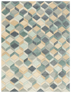 Safavieh Rodeo Drive Area Rug - Luxurious Hand-tufted Design In Elegant Beige And Grey Hexagonal Pattern Beige ,Grey 80% Wool,20% Cotton Rd452b-4