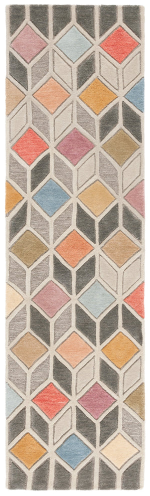 Safavieh Rodeo Hand-tufted Area Rug - Modern Lattice Design In Muted Colors For A Cozy, Stylish Home Grey ,Beige 80% Wool,20% Cotton Rd453f-28