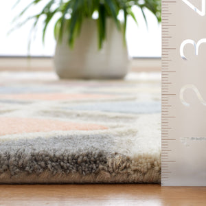 Safavieh Rodeo Hand-tufted Area Rug - Modern Lattice Design In Muted Colors For A Cozy, Stylish Home Grey ,Beige 80% Wool,20% Cotton Rd453f-28