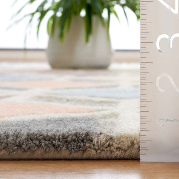 Safavieh Rodeo Hand-tufted Area Rug - Modern Lattice Design In Muted Colors For A Cozy, Stylish Home Grey ,Beige 80% Wool,20% Cotton Rd453f-28