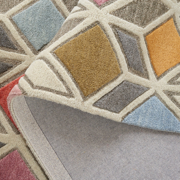 Safavieh Rodeo Hand-tufted Area Rug - Modern Lattice Design In Muted Colors For A Cozy, Stylish Home Grey ,Beige 80% Wool,20% Cotton Rd453f-28