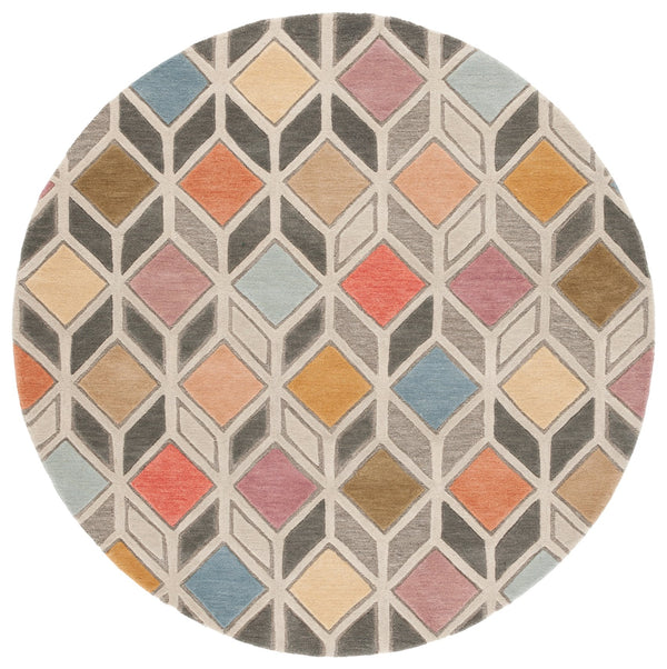 Safavieh Rodeo Hand-tufted Area Rug - Modern Lattice Design In Muted Colors For A Cozy, Stylish Home Grey ,Beige 80% Wool,20% Cotton Rd453f-28