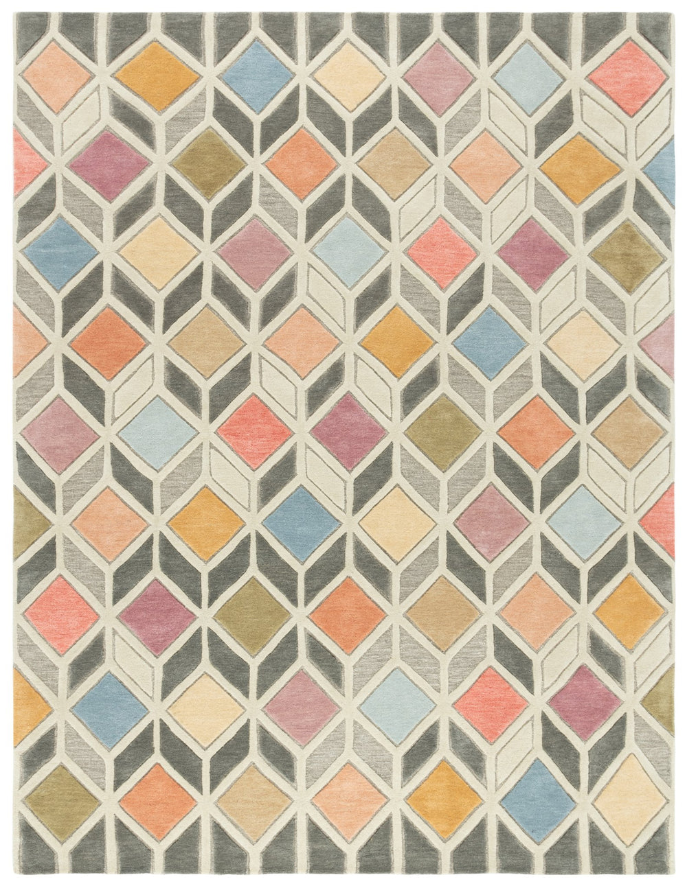 Safavieh Rodeo Hand-tufted Area Rug - Modern Lattice Design In Muted Colors For A Cozy, Stylish Home Grey ,Beige 80% Wool,20% Cotton Rd453f-28