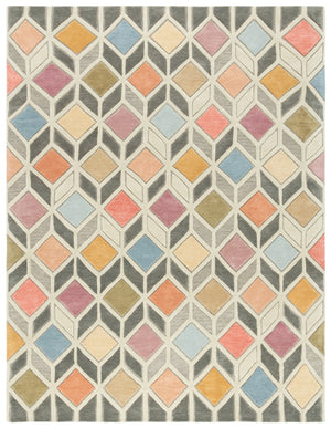 Safavieh Rodeo Hand-tufted Area Rug - Modern Lattice Design In Muted Colors For A Cozy, Stylish Home Grey ,Beige 80% Wool,20% Cotton Rd453f-28