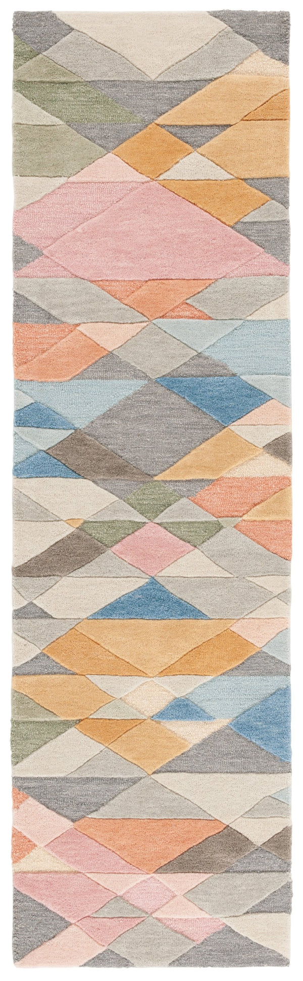 Safavieh Rodeo Drive Handcrafted Runner Area Rug – Luxurious Modern Design With Geometric Patterns And Softness Grey ,Blush 80% Wool,20% Cotton Rd454f-28