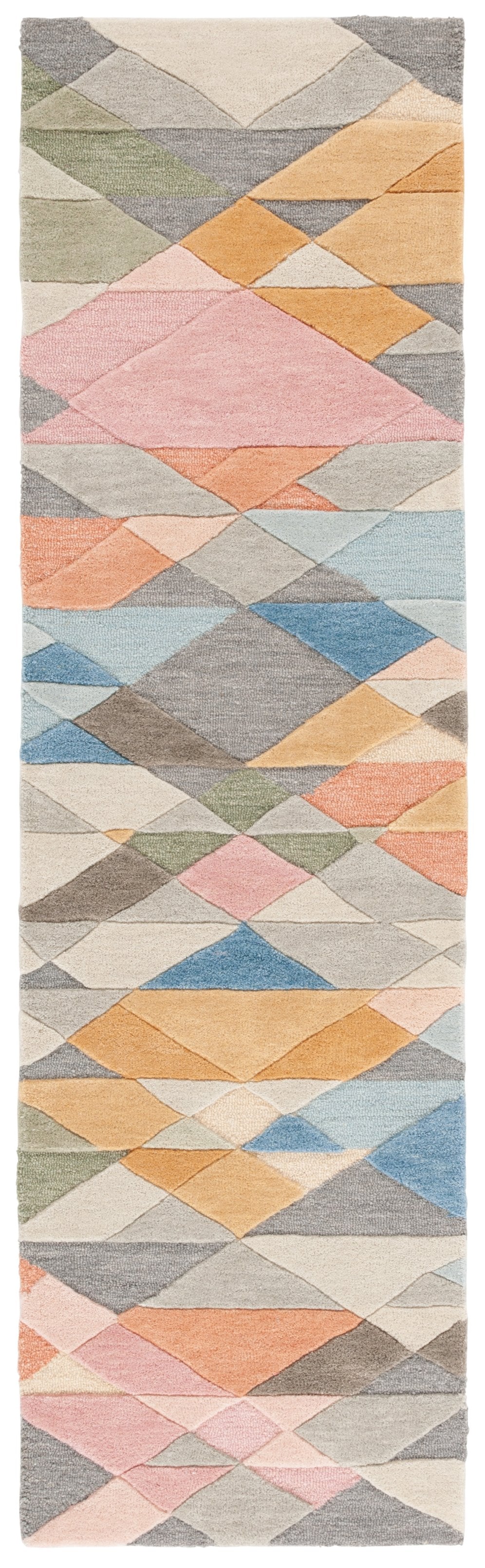 Safavieh Rodeo Hand‑Tufted Modern Square Rug In Grey & Blush — Plush 1/2" Wool‑Cotton Blend, Textured Focal Point 7'-0" x 7'-0" RD454F-7SQ