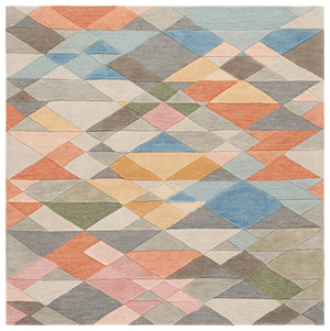 Safavieh Rodeo Drive Handcrafted Runner Area Rug – Luxurious Modern Design With Geometric Patterns And Softness Grey ,Blush 80% Wool,20% Cotton Rd454f-6sq