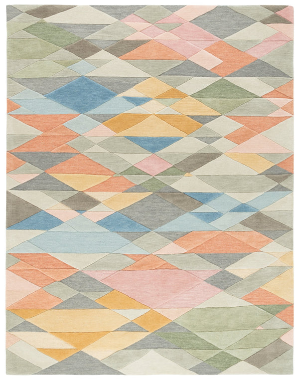 Safavieh Rodeo Hand-tufted Area Rug: Luxurious Wool-cotton Blend With Modern Geometric Design For Elegant Spaces Grey ,Blush 80% Wool,20% Cotton Rd454f-3