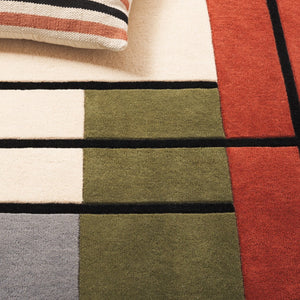 Safavieh Rodeo Drive Area Rug - Hand Tufted Wool Blend With Bold Geometric Design For Elegant Home Décor Ivory ,Green 90% Wool 10% Cotton Rd476a-6