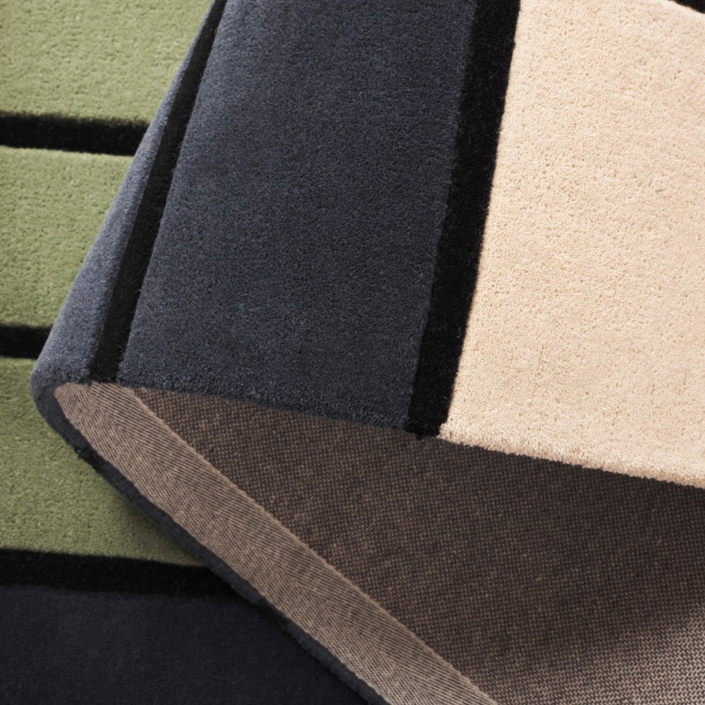 Safavieh Rodeo Drive Area Rug - Hand Tufted Wool Blend With Bold Geometric Design For Elegant Home Décor Ivory ,Green 90% Wool 10% Cotton Rd476a-6