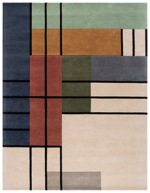 Safavieh Rodeo Drive Area Rug - Hand Tufted Wool Blend With Bold Geometric Design For Elegant Home Décor Ivory ,Green 90% Wool 10% Cotton Rd476a-6