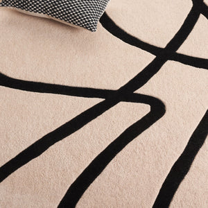 Safavieh Rodeo Striking Handcrafted Area Rug With Abstract Design - Luxurious Wool & Cotton Blend For Elegance Ivory ,Black 90% Wool 10% Cotton Rd477z-6