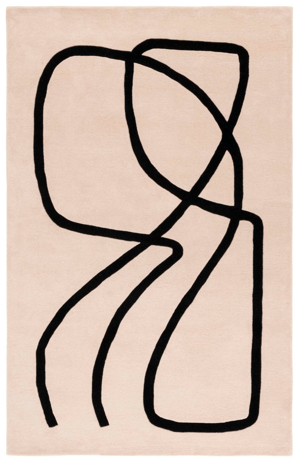 Safavieh Rodeo Striking Handcrafted Area Rug With Abstract Design - Luxurious Wool & Cotton Blend For Elegance Ivory ,Black 90% Wool 10% Cotton Rd477z-6