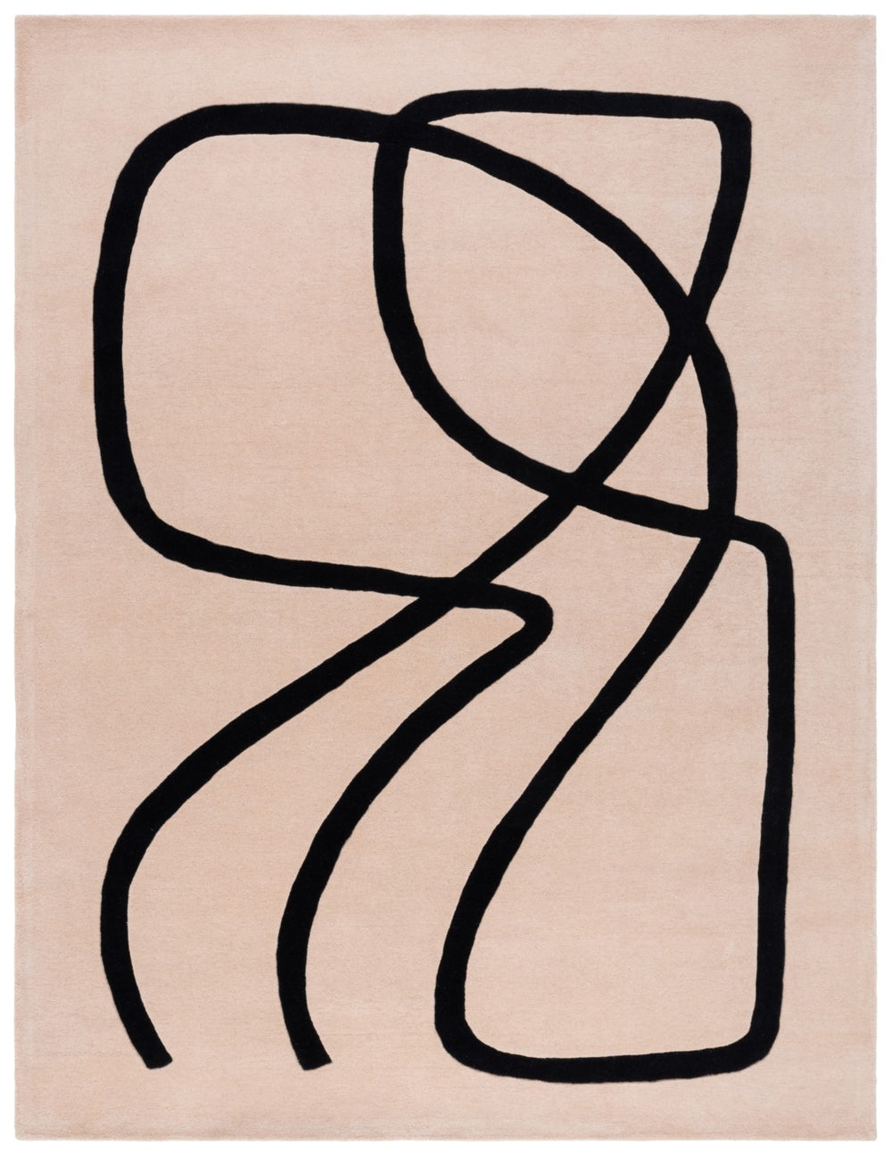 Safavieh Rodeo Striking Handcrafted Area Rug With Abstract Design - Luxurious Wool & Cotton Blend For Elegance Ivory ,Black 90% Wool 10% Cotton Rd477z-6