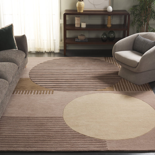 Safavieh Rodeo Medium Rectangle Area Rug - Hand-tufted Luxury In Neutral Tones For Contemporary Spaces Beige ,Black 90% Wool 10% Cotton Rd478b-8