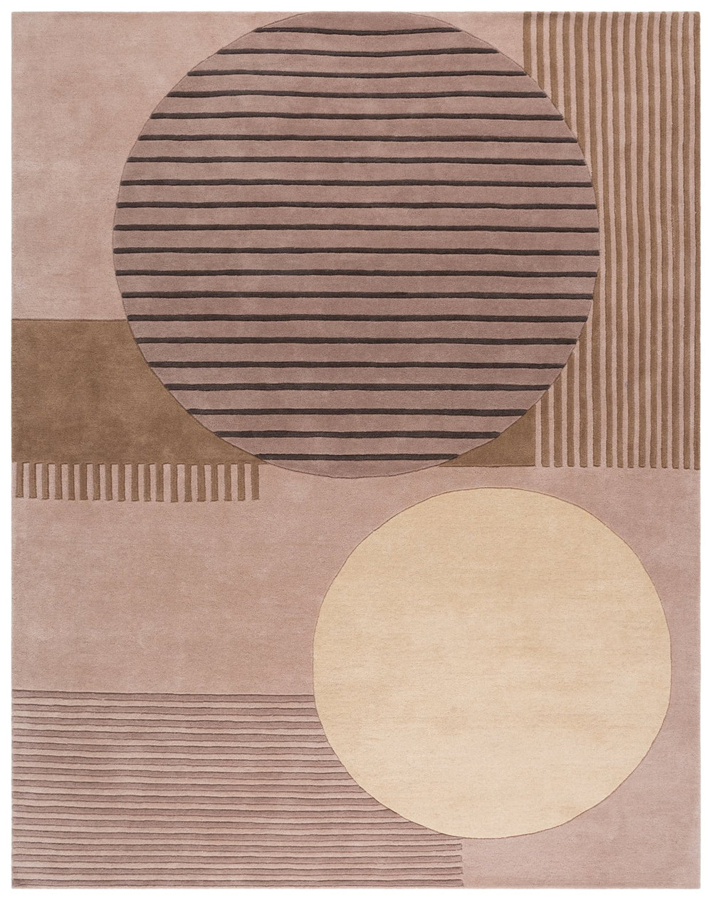 Safavieh Rodeo Medium Rectangle Area Rug - Hand-tufted Luxury In Neutral Tones For Contemporary Spaces Beige ,Black 90% Wool 10% Cotton Rd478b-8