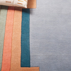 Safavieh Rodeo Drive Area Rug - Hand-tufted Elegance In Rich Colors, Perfect For Sophisticated Spaces Blue ,Ivory 90% Wool 10% Cotton Rd480m-5ov