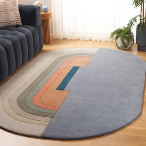 Safavieh Rodeo Drive Area Rug - Hand-tufted Elegance In Rich Colors, Perfect For Sophisticated Spaces Blue ,Ivory 90% Wool 10% Cotton Rd480m-5ov