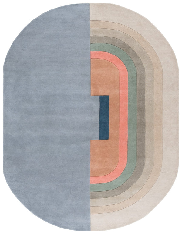 Safavieh Rodeo Drive Area Rug - Hand-tufted Elegance In Rich Colors, Perfect For Sophisticated Spaces Blue ,Ivory 90% Wool 10% Cotton Rd480m-5ov