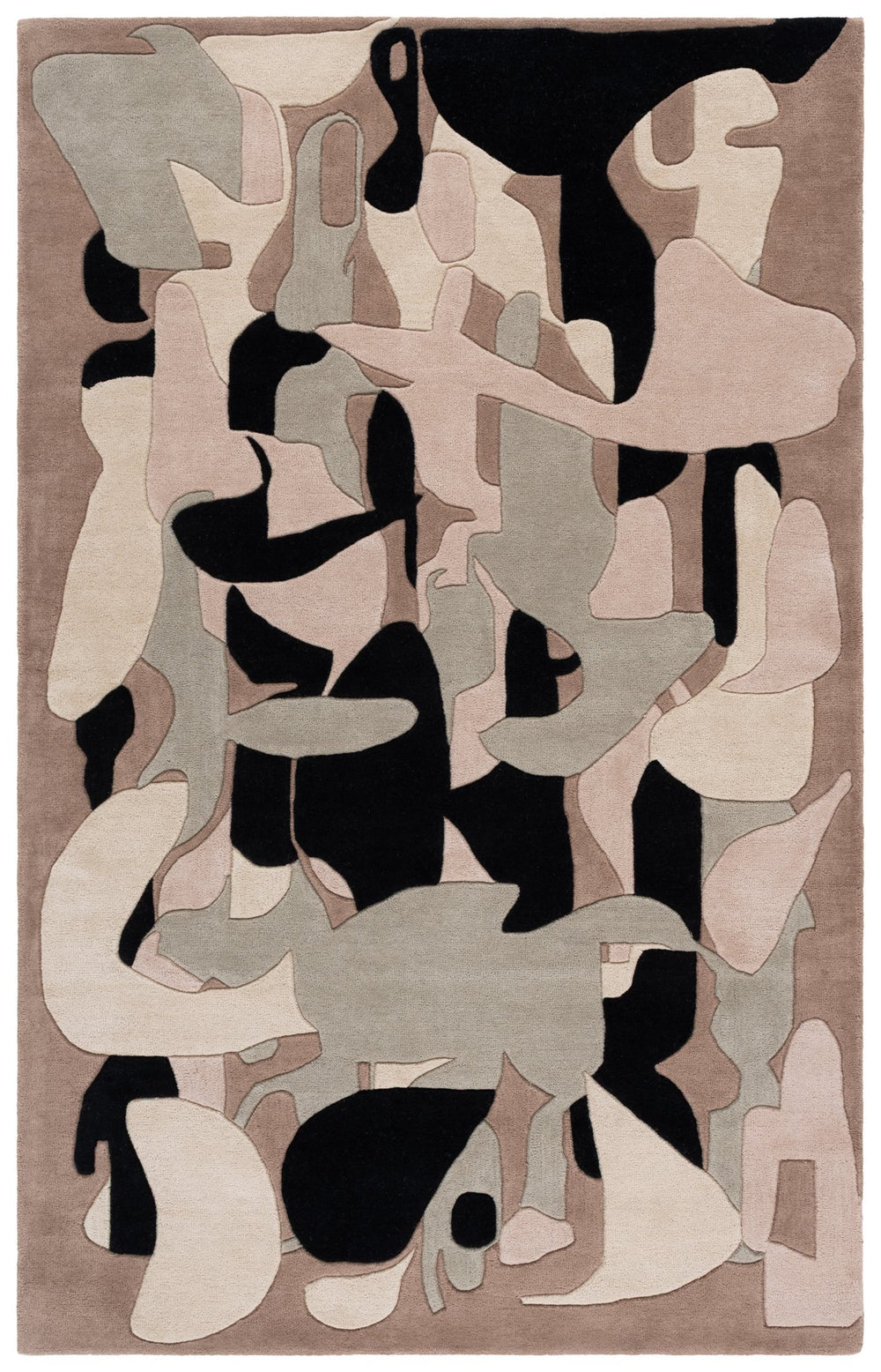 Safavieh Rodeo Hand-Tufted Grey Ivory Area Rug — Minimalist Wool-Cotton Blend, Low-Profile Elegance For Rooms 8'-0" x 10'-0" RD482F-8