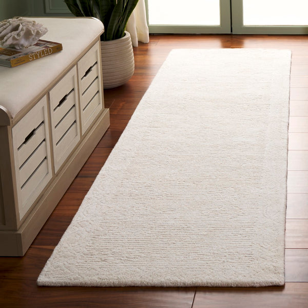 Safavieh Rodeo Handcrafted Area Rug - Luxurious Geometric Tufted Design For Elegant Home Décor & Comfort Ivory 80% Wool & 20% Cotton Rd675a-4