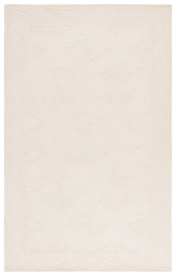Safavieh Rodeo Handcrafted Area Rug - Luxurious Geometric Tufted Design For Elegant Home Décor & Comfort Ivory 80% Wool & 20% Cotton Rd675a-4